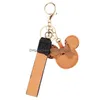 Keychains Lanyards Animal Designer Mouse Bow Key Chain Pu Leather Keyring Men Women Bag Pendant Accessories Party Favor Uni Keyhol Dhx8V