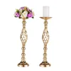 Décoration de fête De Luxe Or Fleur Vase Bougeoirs Rack Stands De Mariage Route Plomb Table Pièce Maîtresse Pilier Événement Chandelier