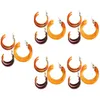 Colliers pendentifs Boucles d'oreilles tridimensionnelles en forme de C Femmes Hoops Bijoux Cool Funky Charm Drop Multi Color