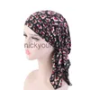 Bandanas Femmes Musulmanes Doux Stretch Turban Chapeau Pré-Attaché Foulard Imprimé Dames Coton Cancer Chemo Cap Inner Hijabs Cheveux Accessoires x0628