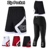Shorts ao ar livre de alta qualidade homens secagem rápida bolso zip treino compressão board shorts atleta exercício correndo fitness collants 230627
