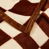 Filtar retro checkerboard pläd flanell filtar hösten vinter mjuk varm sjal bäddsoffa säng fuzzy coral fleece filt 150x200 cm 200x230cm 230627