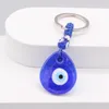 Porte-clés en verre bleu turc populaire mauvais œil artisanat bijoux d'ornement suspendus pour cadeau