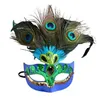 Party Masks Peacock Sequin Mask Rhinestone Masquerade Half -Face för fester Halloween Födelsedagar - Gift Drop Delivery Home Garden Fes Dhvll