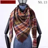 Bandanas femmes Plaid écharpe hiver cachemire tartans écharpe châle poncho écharpes triangle luxe capes pashmina dames écharpes femmes shaws x0628