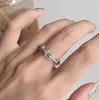 Cluster anneaux éternité Cz bague or blanc rempli fête alliance pour femmes mariée fiançailles bijoux cadeau