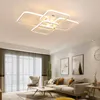 Żyrandole fanpinfando nowoczesna dioda LED na salon sypialnia biała/czarny prostokąt akrylowy aluminiowy sufit kuchenny