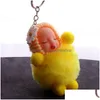 Keychains Lanyards Cute Slee Baby Keychain Hair Ball Pacifier Doll Plush Bag Pendant Key 7 Style Drop Delivery Fashion Accessories Dhvfr