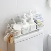 Étagères de salle de bain en métal sur les toilettes organisateur étagère shampooing gel douche support de rangement avec crochets salle de bain WC creux égouttoirs 230628