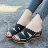 Pantoufles femmes plate-forme compensée grande taille orthopédie sandales marche bout ouvert dames chaussures de plage décontractées 2023 230628