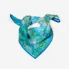 Bandanas Monet Oil Målning Twill % Silk Scarf Fashion Bandana Women Scarf Wraps 53cm fyrkantiga halsdukar Hijab Head Scarf Neckerchief X0628