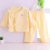 Ensembles de vêtements été né vêtements à manches longues manteau ouvert entrejambe pantalon 2 pièces fille bébé garçons coton filles costumes