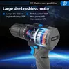 Electric Drill Brushless Hammer 20V 45NM Cordless Screwdriver 3 Functions 20111 Torque Liion Battery Driver PROSTORMER 230626