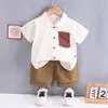 Kleidungssets Sommer Baby Jungen Kleidung 9 bis 12 Monate Umlegekragen Kurzarmhemden und Shorts Jungen Outfit Set Kinder Bebes Trainingsanzüge