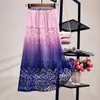 Skirts 2023 Spring Women Fashion Lace Crochet Floral High Waist Hollow Out Ladies A-line Summer Pleated Mid-calf Skirt