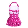 Costumi da bagno TiaoBug Bambini Adolescenti Costume da bagno intero con scollo all'americana Polka Dots Costumi da bagno a balze con balze Ragazze Costumi da bagno Costume da bagno Costume da bagno HKD230628