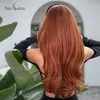 Syntetiska peruker Alan Långt rakt för kvinnor Rödbrun koppar Ginger med Bangs Cosplay Daily Party Heat Resistant 230627