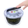 Vergieten Zeven Salade Spinner Droger Fruit Afvoer Mand Multifunctionele Groente Wasmachine Salade Spinners Keuken Accessoires Groente Droger 5L 230627