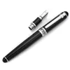 Pens Brand D2 Fountain Pen Sier Black Cligraphy Metal Gift Bend Double Nib Ink Pen Office Supplies