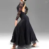 Stage Wear Sexy Ballroom Femmes Robe De Danse Valse Tang Haute Qualité International Dentelle Manches Longues Danse Accepter Personnaliser La Taille