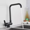 Bathroom Sink Faucets Quyanre Brushed Gold Inner Window Folding Kitchen Faucet 360 Rotation Matte Black Lead Free Bathroom Sink Faucet Mixer Tap 230628