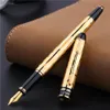 Pennor Picasso 901 Metal Fountain Pen Amorous Feeling of Paris Iridium Fine NiB 0,5 mm Golden Office Business School Writing Present