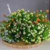 Fleurs décoratives herbe artificielle marguerite plantes en plastique simulées bricolage faux Bouquet floral pour la maison vacances Table Vase décor de fête de mariage