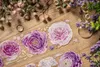 Emballage cadeau Vintage violet pâle pivoine Floral Washi ruban pour animaux de compagnie pour la fabrication de cartes de planificateur bricolage Scrapbooking Plan autocollant décoratif