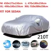 210T Exterior Outdoor Protection Full Car Covers Waterproof Sunshade Snow Cover Anti UV Universal for SedanHKD230628