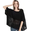 Sciarpe Sciarpa solida da donna in inverno Poncho ispessimento pizzo Autunno Reticolo vuoto da donna Nappe rosse cachi Scialle caldo