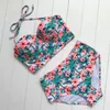 Women's Swimwear Summer Women Floral Bikini Set High Waist Push-up Padded Bra Swimsuit Bathing Two-Piece Suit Beachwear