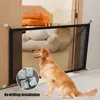 Dog Electronic Fences Pet Barrier With 4Pcs Hook Isolated Network Stairs Gate Folding Breathable Mesh Playpen For Safety Fence Cage 230628