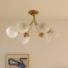 Taklampor ledde konstkrona pendellamplampa ljus modermer de techo koppar glas boll design sovrum luces habitacion lamparas