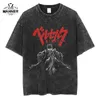 Camiseta Masculina Anime Berserk Vintage Manga Acid Washed T Shirt 100 Cotton Tees Hip Hop Streetwear Mangas Curtas Trend Graphic Print Tops 230627