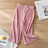 Shorts Children's Pleated Wide Ben Pants Summer Girl Children Loose Casual Chiffon Ankle Length Pants Byxor WTP04 230628