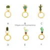 Keychains Lanyards Cactus Women Succent Potted Keyring Plants Shaped Keychain Creative Car Key Holder Gift For Friends Drop Delive Dh4Mu