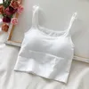 Dames Tanks Dames Naadloze Crop Top Ondergoed Sexy Bralette Effen Kleur Schoonheid Terug Geen Stalen Ring U-vormige Hemdje Tube Tops uit één stuk