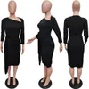 Elegant cocktailfestklänningar Kvinnor Designer One Shoulder Bandage Pencil Dress Free Ship