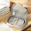 Sacs Boîte à crayons de grande capacité Crayon Crayon pour iPad Girls Papeterie Box Big Multifonction Storage Pen Sac Office Soclers