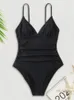 Fato de banho feminino maiô de uma peça sem costas sólido 2023 maiô de alça ajustável monokini sexy verão praia body GG