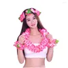 Halsband örhängen set 4st Hawaiian Artificial Flowers Garland armband pannband party levererar strand krans diy presentdekoration