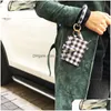 Keychains Lanyards 13 Styles Fashion Leopard Snakesskin Plaid Clutch Keychain Big O Wristlet Armband Tassel Kreditkort Plånbok KE DH2WV