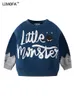 T-shirt LJMOFA Autunno Inverno Abbigliamento per bambini Ragazzi Maglioni Bambino Casual Felpa con cappuccio Felpa manica lunga con scollo a V Carino Top D168 230627