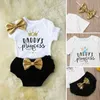 Rompertjes 3 STKS Leuke geboren Baby Meisje Outfits Kleding Tops Bodysuit Shorts Broek Set 230627