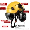 Hełmy taktyczne Darlingwell CE Construction Safety Hełm z gogami dla inżyniera Visor z uszczypaniem czapki ABS HAT HAT ANSI IndustrialHKD230628