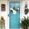 Decorative Flowers Farmhouse Door Wreath Sign Hanging Welcome Wall Outdoor Porch