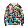 Camiseta Sweet Pizza Print Hoodie Donut Macaron Fruit Boys Girls Zipper Pullover Fries Popcorn Sweatshirt Casual Jaqueta Unissex 230628