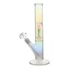 Bang en verre arc-en-ciel narguilé fumer pipe en verre Unique Water Bongs Beaker Dab Rig Downstem Perc avec bol de 14mm