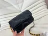 Сумка CC Оптовая новейшая 19 Woc Mini Bag Двухцветные сумки цепи с оригинальными оборудованием кошельки Chan nel Cross Body Bags's Design's Comeled Wallet Женщина роскошная мессенджер