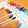 Rotuladores 12 Uds. Bolígrafos de gel Stabilo, bolígrafos de fibra multicolor, bolígrafo de dibujo, papelería escolar, suministros de oficina, rotulador de arte de colores, 0,4 Fineliner